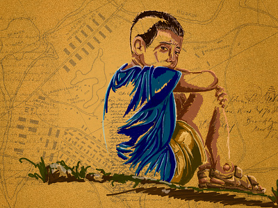 Syria Homeless Child design digitalpaint illustration