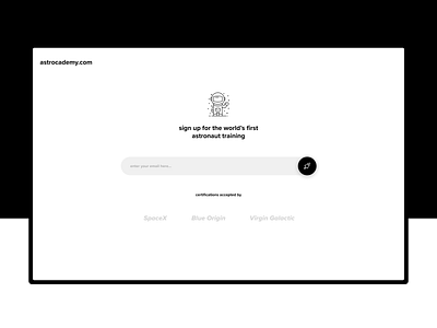 Daily UI 001 - Sign Up Page - Astrocademy.com branding design minimal ui ux web