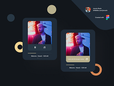 DailyUI 009 / 010 - Music Player + Social Share
