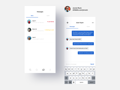 DailyUI 013 - Direct Messaging app branding design minimal ui ux