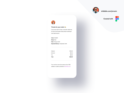 DailyUI 017 - Email Receipt app branding design minimal ui ux