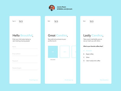 #dailyui 023 - onboarding app branding design minimal ui ux