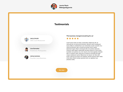 DailyUI 039 - Testimonials branding design minimal ui ux web