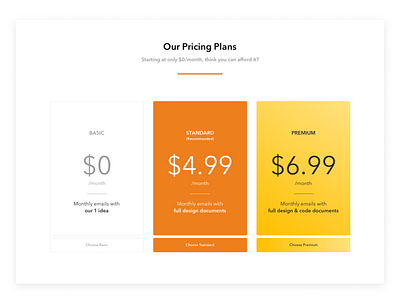 Pricing Plans Concept UI