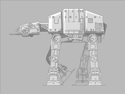 AT-AT Walker design drawing graphic design illustration illustrator star wars