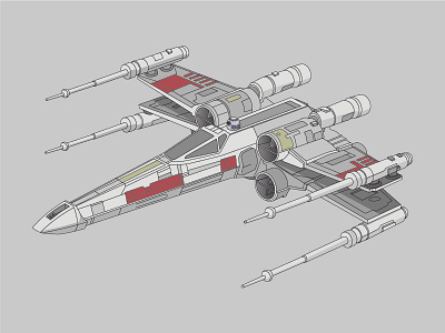 X-Wing Rebel Fighter Illustration digital illustration graphic design illustration rebel fighter star wars x wing