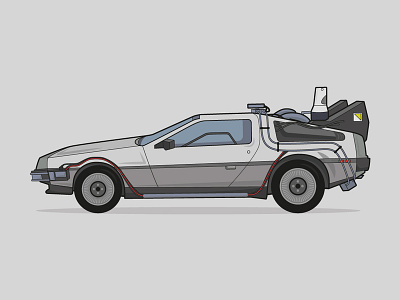 Back To The Future - DeLorean car digital illustration illistration illustartor movie art vector art vector artwork vector illustration