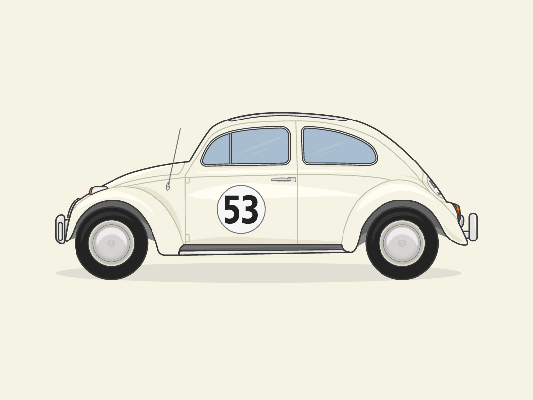 Herbie The Love Bug Illustration by Mike Saville on Dribbble