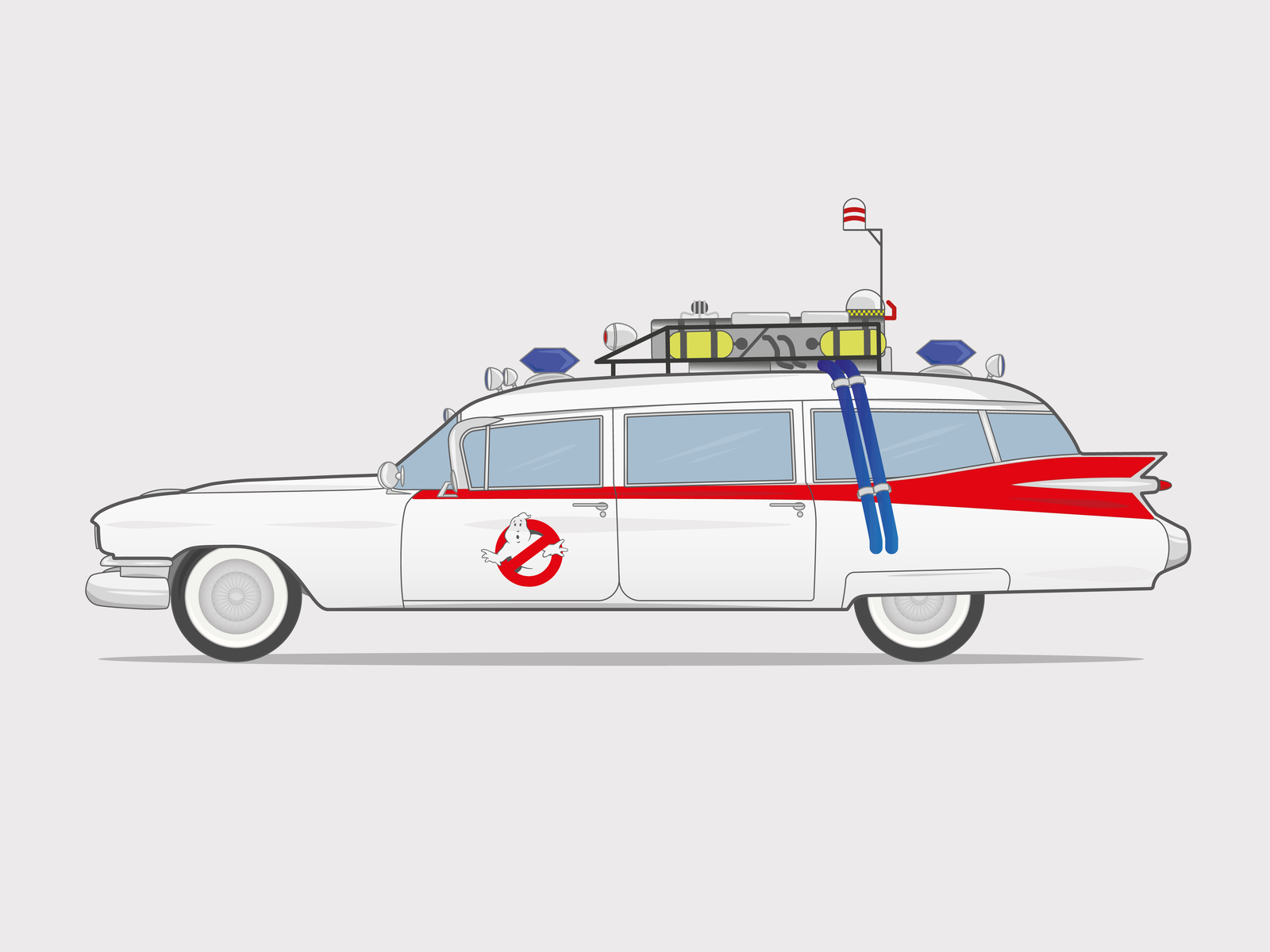 Ghostbusters 'Ecto 1' Illustration by Mike Saville on Dribbble