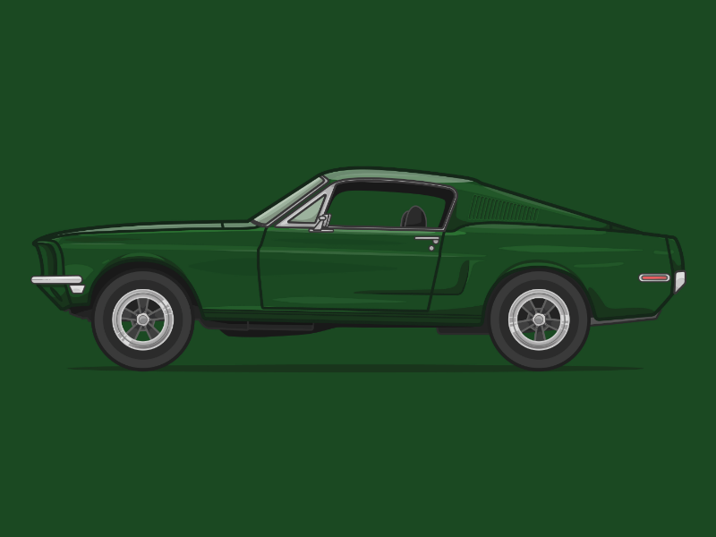Ford Mustang Fastback movies car illustration illustration bullitt poster movie poster movie car mustang illustration mustang ford mustang ford steve mcqueen bullitt
