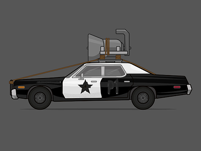 Bluesmobile from The Blues Brothers blues brothers bluesmobile car illustration cars on film dodge monaco movie car police car