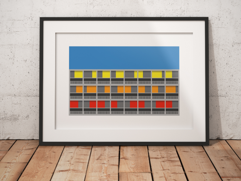 Park Hill, Sheffield print. brutilist print brutalist architecture brutalism sheffield artist sheffield art south yorkshire sheffield poster park hill illustration sheffield illustration sheffield print print sheffield park hill