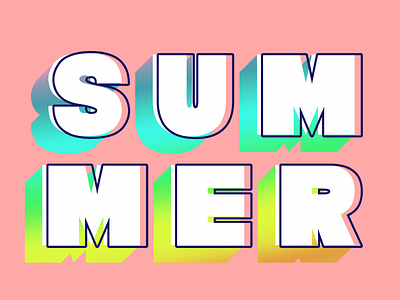 Summer 3d 3d art design illustration typogaphy