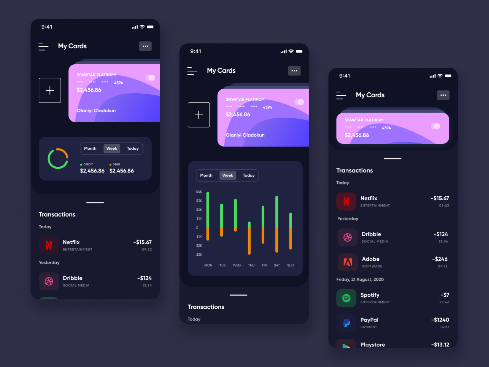 Finance App by Olaniyi Oladokun on Dribbble