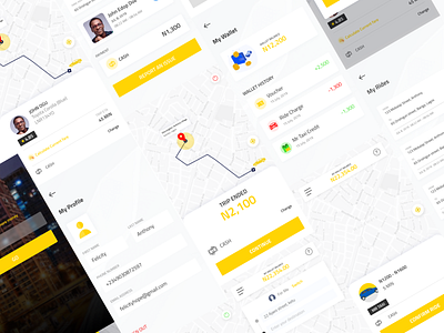 Mr Taxi card history illustration map mobile onboarding payment popup profile ride rideshare user experience user interface wallet