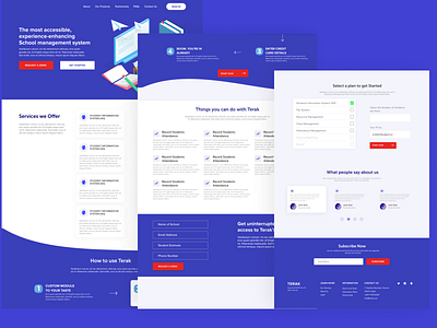 School management blue booking button card figma gradient icon illustration school science user interface web design