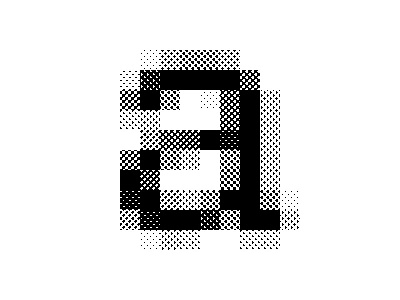 Helvetica Neue Medium – 16px dots halftone letter pattern type