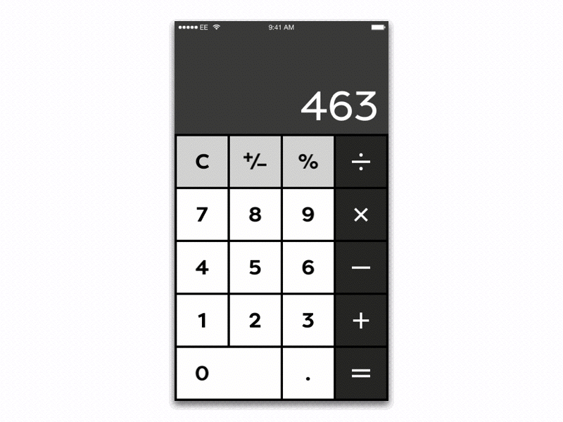 Daily UI #004 – Calculator calculation calculator equation history mobile operation ui ux