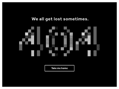 Daily UI #008 – 404 Page 404 bitmap black not found page page not found ui ux web white