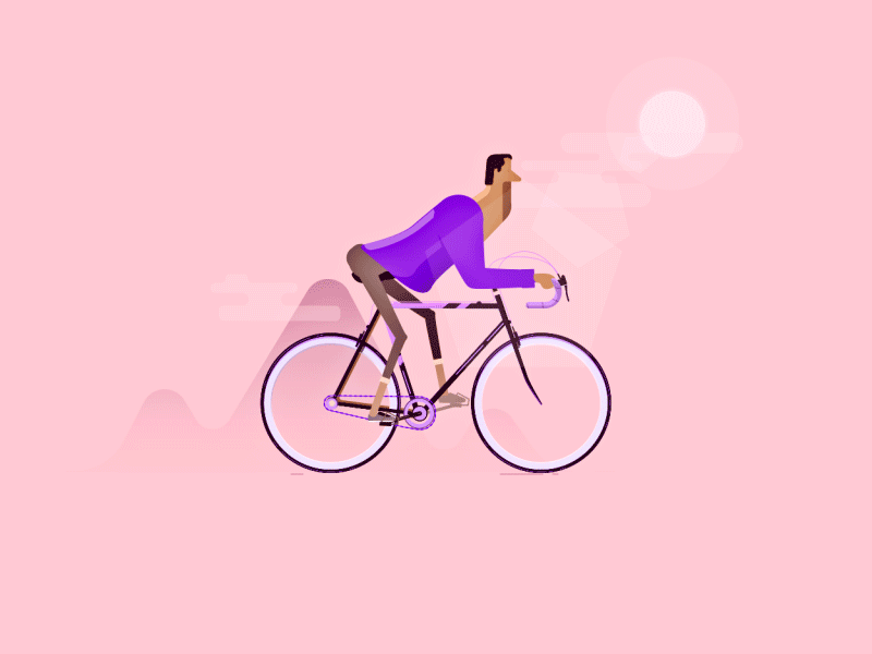 Ride a bike animation character cycle