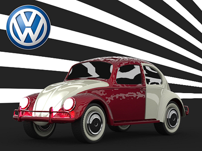 3D Modelling - Volkswagen Concept Beetle 3d modeling beetle concept maya red retro vintage volkswagen white