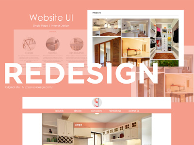 Website UI: Redesign Project furniture interior peach redesign ui website