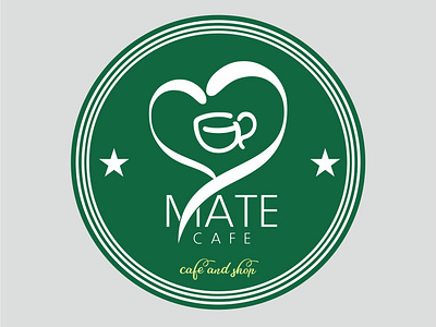 logo for mate cafe branding design flat graphic illustration logo logo design typography vector
