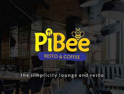 logo design for PiBee Resto and Coffee branding design flat graphic icon logo logo design type typography vector