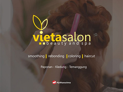 logo for vieta salon and spa beauty branding design flat graphic haircut illustration logo logo design space vector
