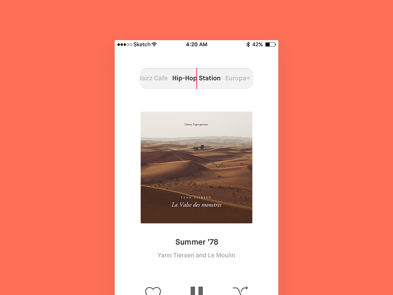 Day 2: Chameleon Radio App by Anton Kartashov on Dribbble