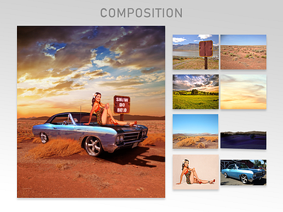 Composition #1 car composition desert filters image lady landscape mask muscle photoshop treatment