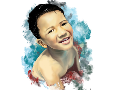 N A M A N baby colorful digital art digital painting kid nepali digital art nepali digital artist wacom