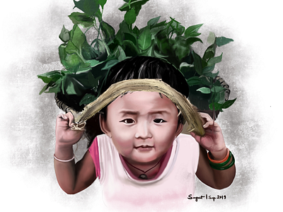 Little Village Girl digital art digital painting nepal nepali digital art nepali digital artist portrait village girl