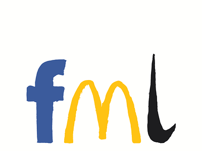 FML cartoon conceptual design doodle drawing flat fun graphic humor illustration logo typography vector