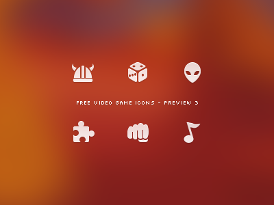Video Game Icon Set - Preview 3 icon icons video game games free freebie preview videogame videogames set helmet horn viking dice alien scifi science fiction puzzle fist fight beat up note tone music