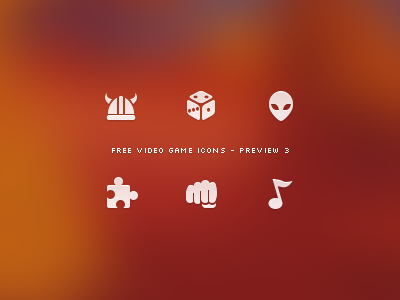 Video Game Icon Set - Preview 3 alien beat dice fiction fight fist free freebie game games helmet horn icon icons music note preview puzzle science scifi set tone up video videogame videogames viking