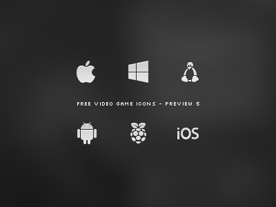 Video Game Icon Set - Preview 5 android apple free freebie game games icon icons ios linux mobile operating os pi preview raspberry set system video videogame videogames win windows windows 8
