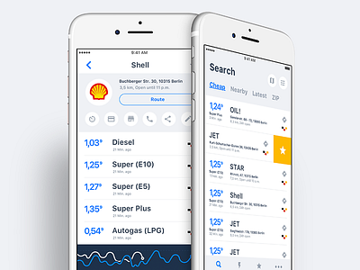 Gas Station iOS App app concept fuel gas gas station graph ios iphone shell station ui ux