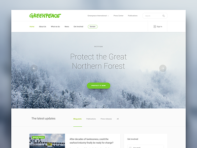 Greenpeace Redesign concept green greenpeace ngo peace redesign ui ux webdesign website