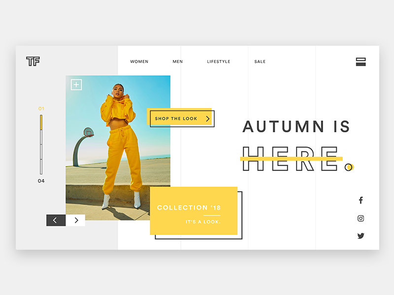 Retailer webdesign website ux ui retail model minimalism landing screen landing hero flat