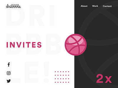 2 Dribbble Invites! dribbble dribbble invite flat giveaway invitation invites minimalism shot ticket