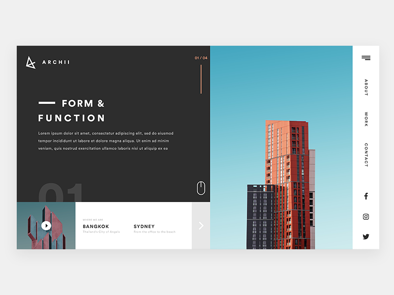 Architectural Firm webdesign photography website ux ui architecture minimalism landing page landing screen landing flat unsplash