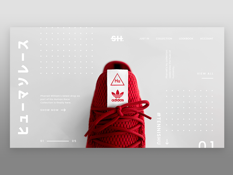 Adidas HU ux website webdesign adidas shoes unsplash ui photography minimalism landing screen landing page flat