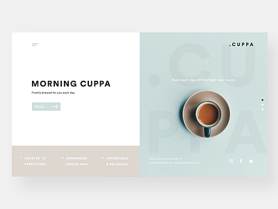 Cuppa Coffee! coffee flat landing page landing screen minimalism photography ui unsplash ux webdesign website