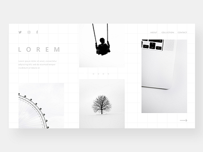 For Lorem black and white flat landing page landing screen minimalism photography tumblr ui unsplash ux webdesign website