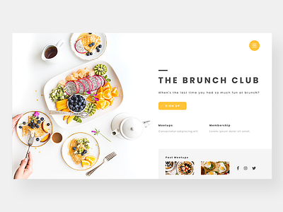 The Brunch Club brunch flat food landing page landing screen minimalism photography ui unsplash ux webdesign website