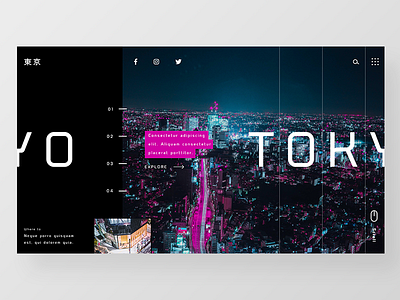 Tokyo city flat landing page landing screen minimalism photography tokyo ui unsplash ux webdesign website