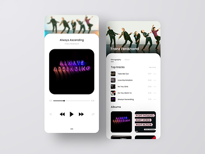 Franz Ferdinand album app flat minimalism mobile app music music app music player music player ui ui ux