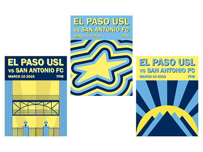 El Paso USL - Rising Sun Spec Work Package el paso iconography illustration match day poster package soccer spec work usl