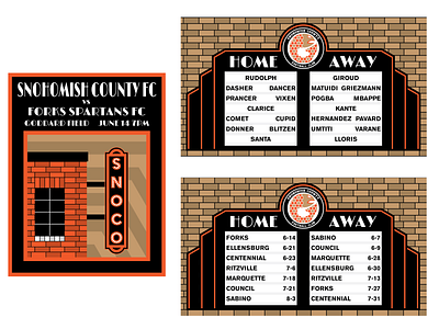 Snohomish County FC - Marquee Concept Package art deco concept graphics graphics package match day poster schedule poster snohomish county soccer starting xi wwpl